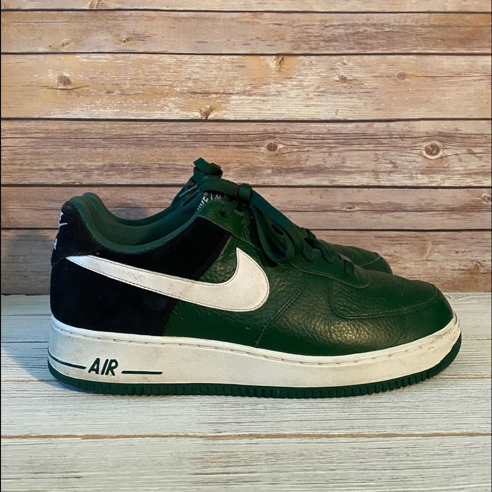 Nike Air Force 1’s Green, White, and Black.